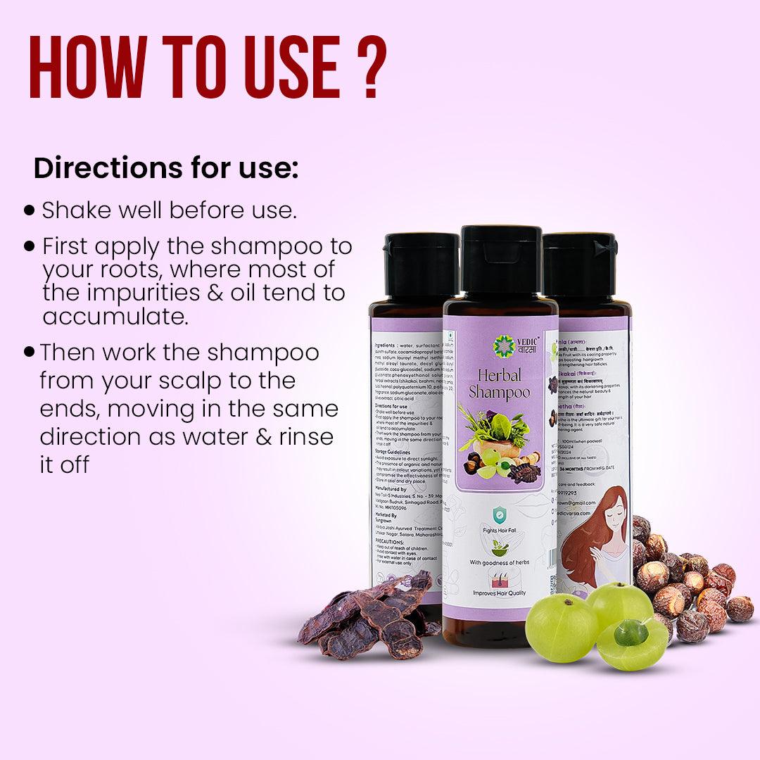 Vedic Vaarsa Herbal Shampoo - Expertly Nourishes, Strengthens, and Leaves Hair Feeling Clean, Shiny & Healthy