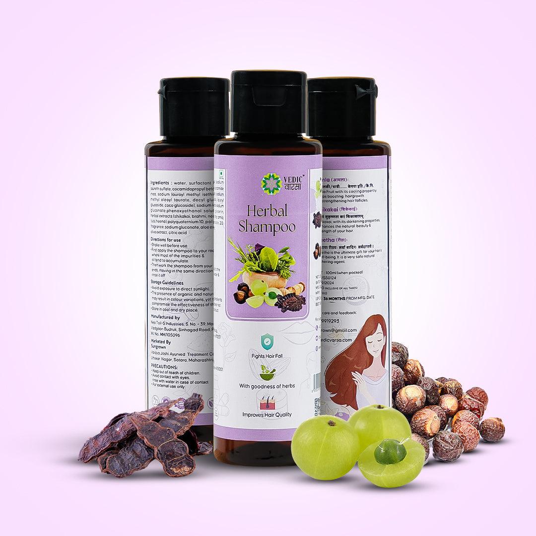 Vedic Vaarsa Herbal Shampoo - Expertly Nourishes, Strengthens, and Leaves Hair Feeling Clean, Shiny & Healthy